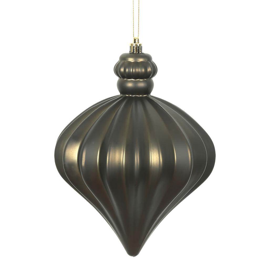 6" Gunmetal Matte Onion Drop Ornament (4 pack) 1