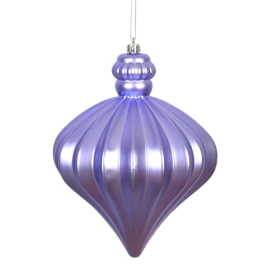 6" Lavender Matte Onion Drop Ornament (4 pack) 1