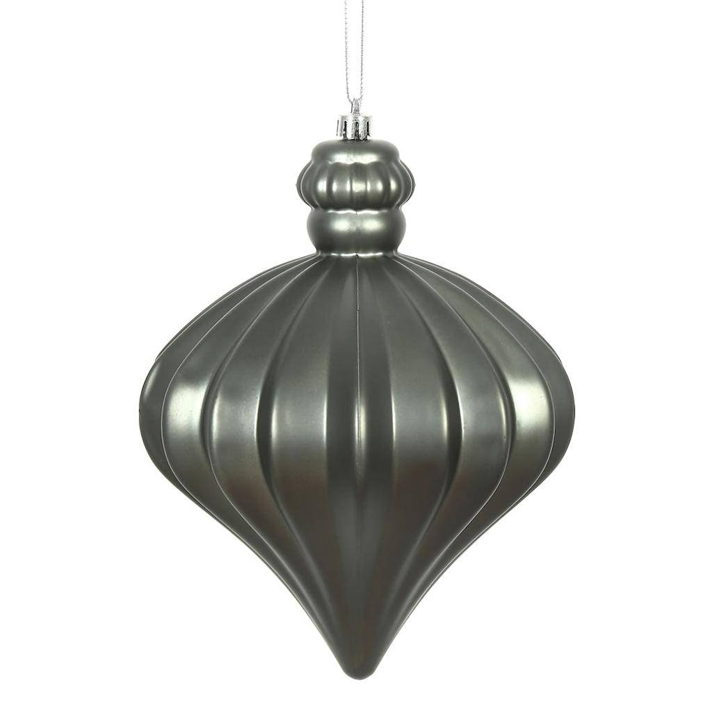 6" Pewter Matte Onion Drop Ornament (4 pack) 1