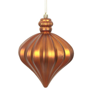 6" Copper Matte Onion Drop Ornament (4 pack) 1