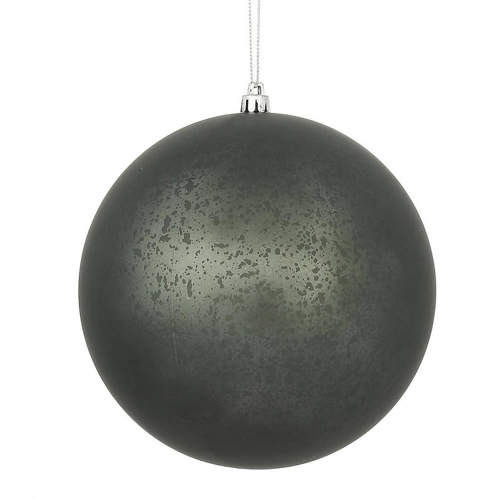 6" Pewter Matte Mercury Ball Ornament (4 pack) 1