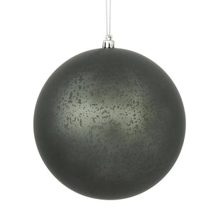 6" Pewter Matte Mercury Ball Ornament (4 pack) 1