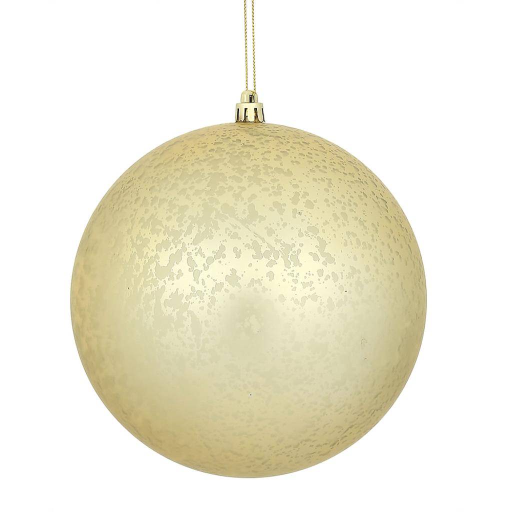 8" Champagne Matte Mercury Ball Ornament 1
