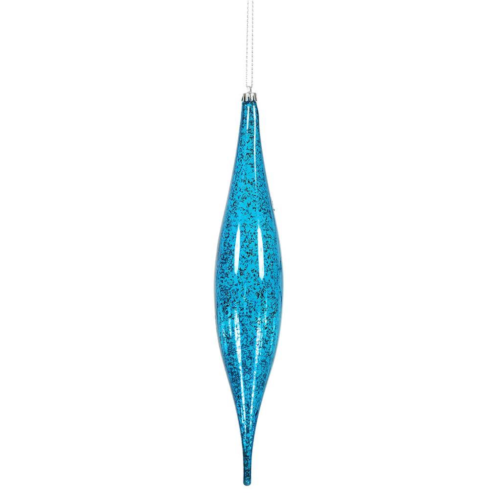 13" Blue Mercury Finish Rain Drop Ornament (2 pack) 1