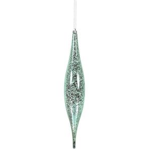 13" Baby Blue Mercury Finish Rain Drop Ornament (2 pack) 1