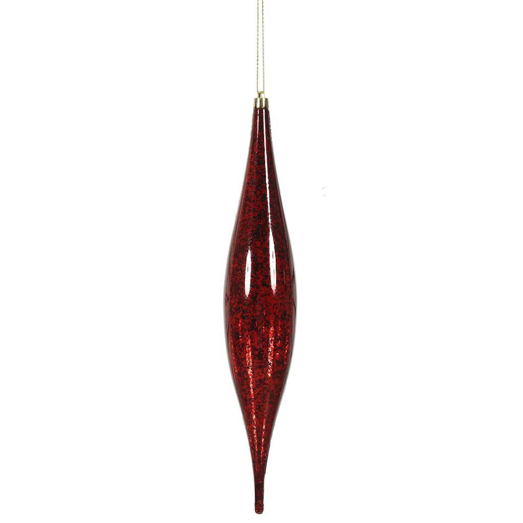 13" Burgundy Mercury Finish Rain Drop Ornament (2 pack) 1
