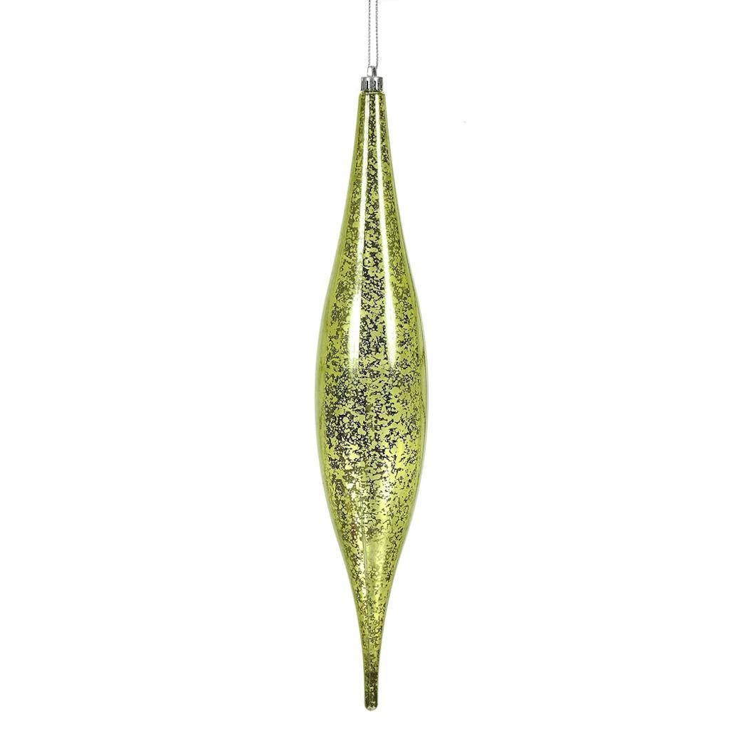 13" Lime Mercury Finish Rain Drop Ornament (2 pack) 1