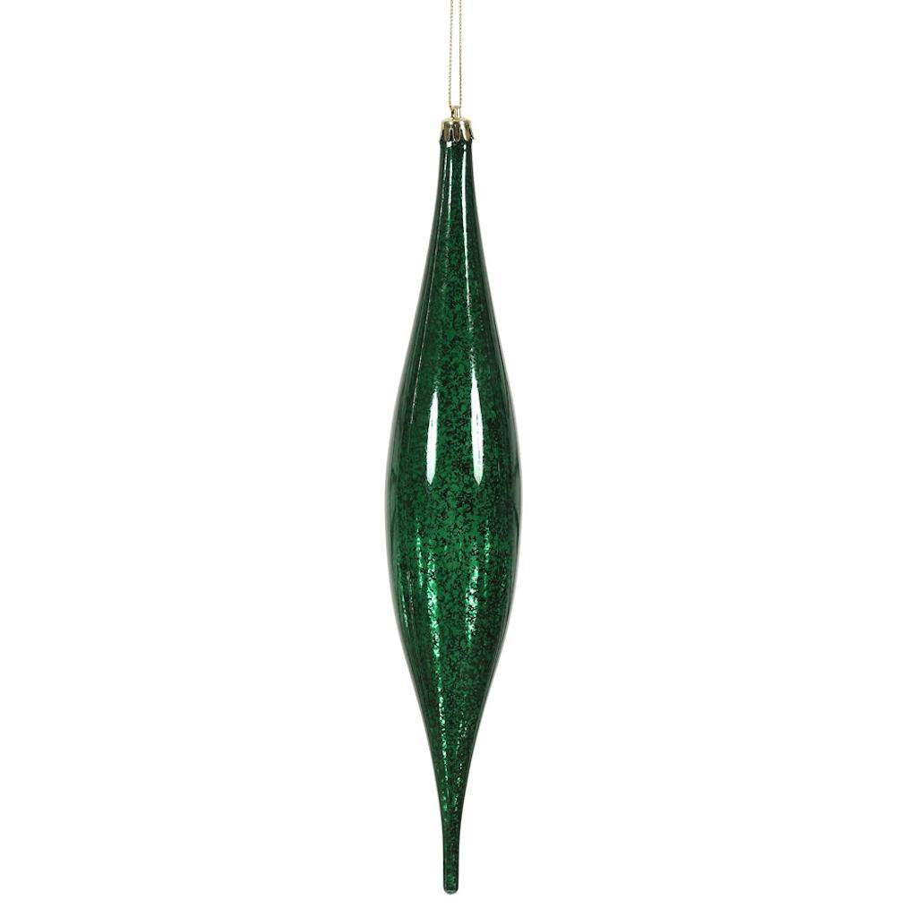 13" Midnight Green Mercury Finish Rain Drop Ornament (2 pack) 1