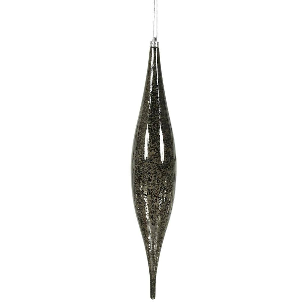 13" Gunmetal Mercury Finish Rain Drop Ornament (2 pack) 1