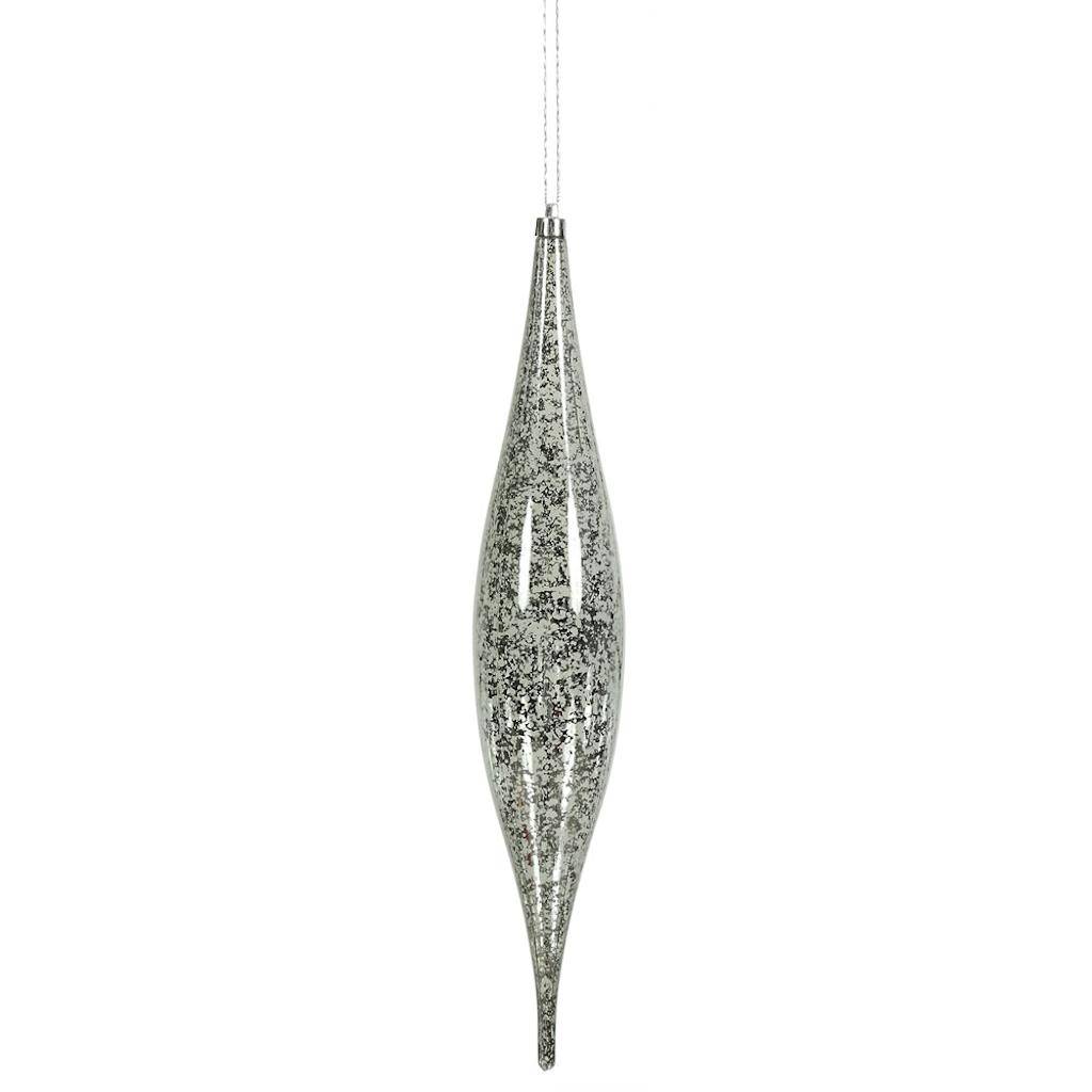 13" Pewter Mercury Finish Rain Drop Ornament (2 pack) 1