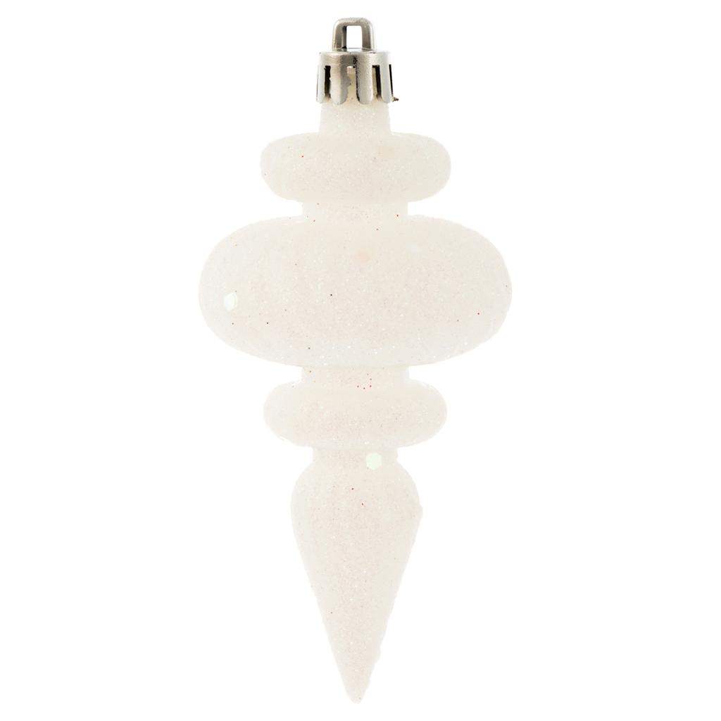 4" White 4 Assorted Finish Finial Ornament (Set of 8) 1