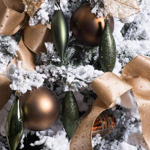 5.5" Moss Green 4 Assorted Finish Drop Ornament (8 pack) 3