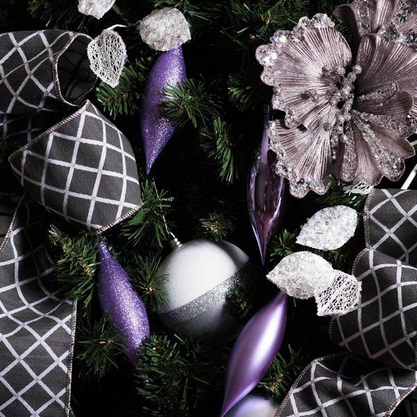 5.5" Lavender 4 Assorted Finish Drop Ornament (8 pack) 3