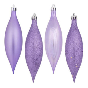 5.5" Lavender 4 Assorted Finish Drop Ornament (8 pack) 1