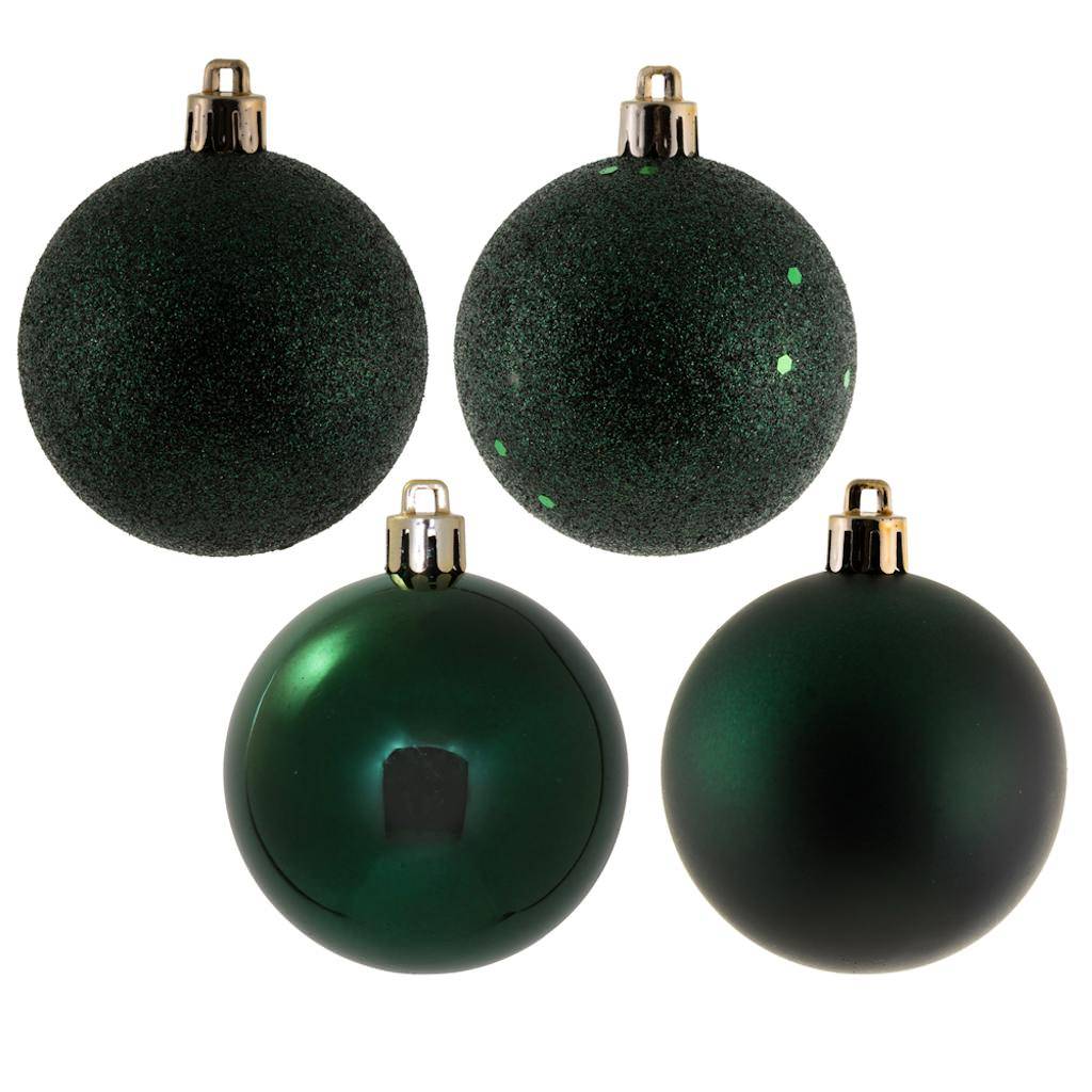 2.4" Midnight Green 4 Finish Ball Christmas Ornament 1