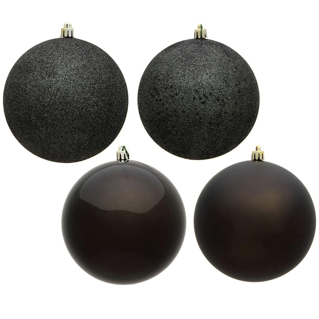 2.4" Gunmetal 4-Finish Assorted Ball Ornament (24 pack) 1