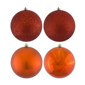 2.75" Copper 4 Assorted Finish Ball Ornament (Set of 20) 1