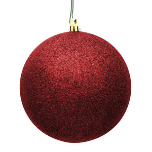 3" Burgundy Glitter Ball Ornament (12 pack) 1