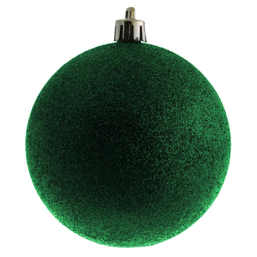 3" Midnight Green Glitter Ball Ornament (12 pack) 1