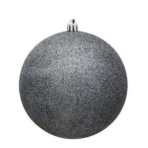 3" Pewter Glitter Ball Ornament (12 pack) 1