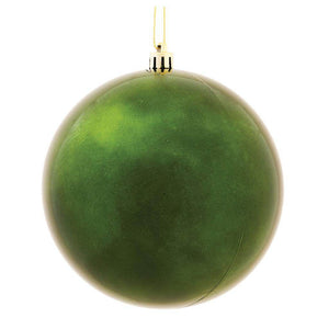 4" Moss Green Shiny Ball Ornament (6 pack) 1