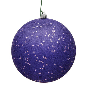 4" Purple Sequin Ball Ornament (6 pack) 1