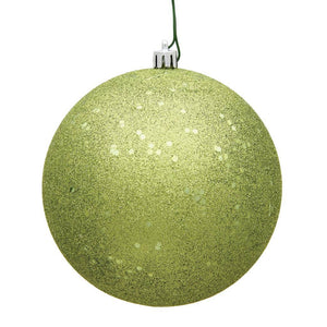 4" Lime Sequin Ball Ornament (6 pack) 1