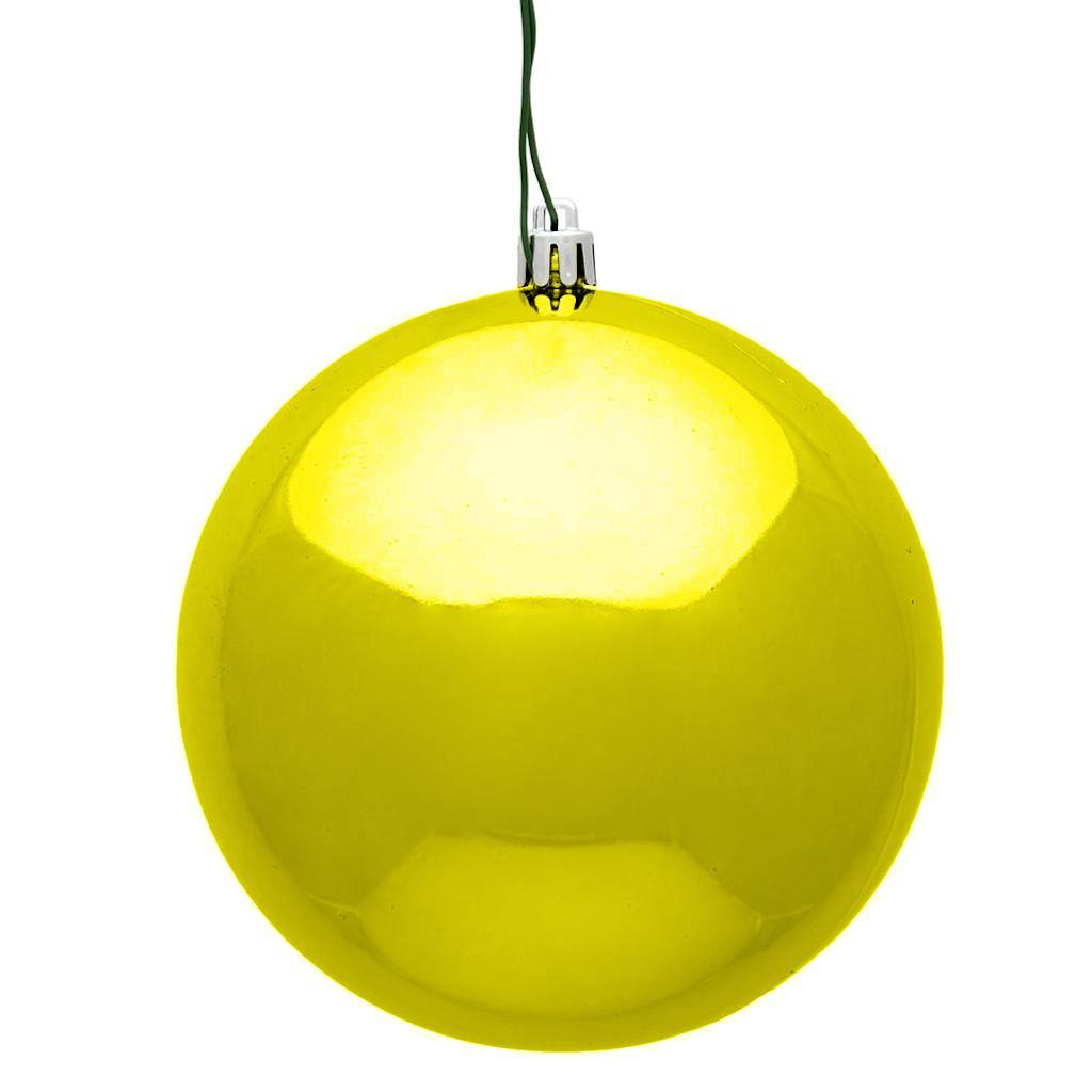 4" Lime Shiny Ball Ornament (6 pack) 1
