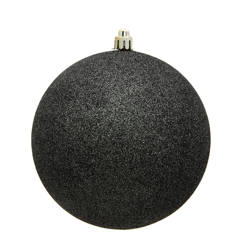 4" Gunmetal Glitter Ball Ornament (6 pack) 1