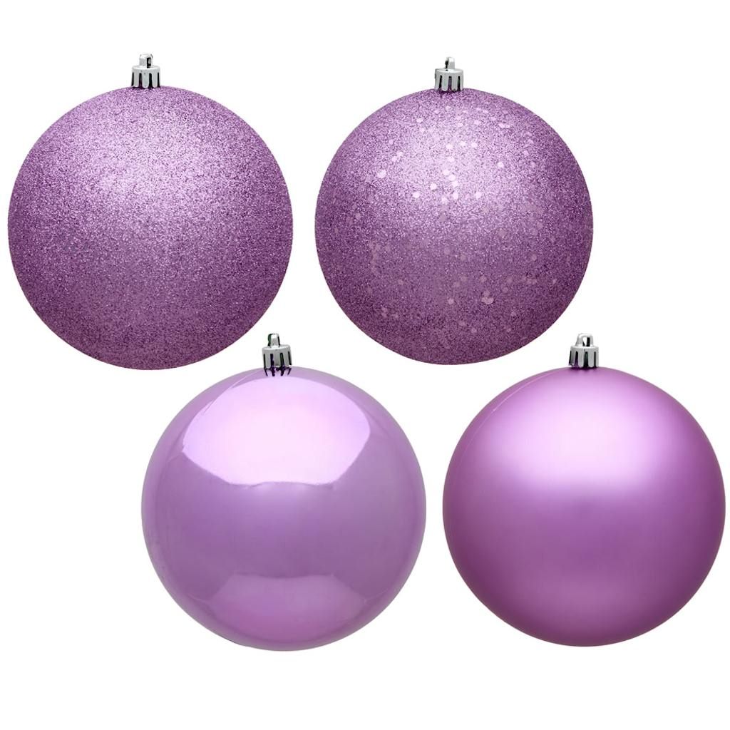 4.75" Orchid Assorted Ball Ornament (Set of 4) 1