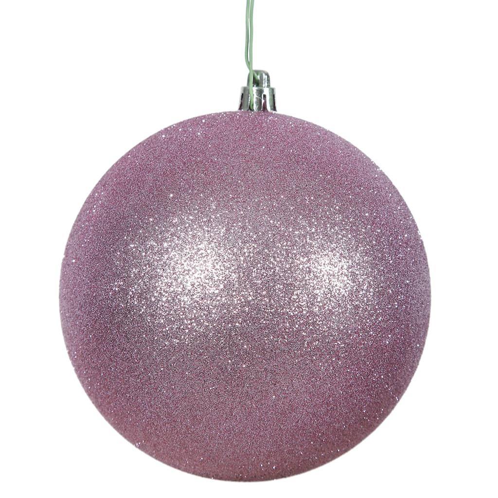 4.75" Orchid Plastic Glitter Ball Ornament (4 pack) 1