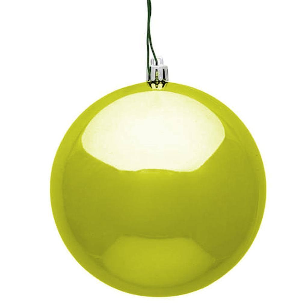 4.75" Lime Shiny Ball Christmas Ornament (4 pack) 1