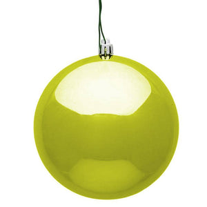 4.75" Lime Shiny Ball Christmas Ornament (4 pack) 1