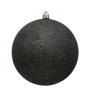 4.75" Gunmetal Plastic Glitter Ball Ornament (4 pack) 1