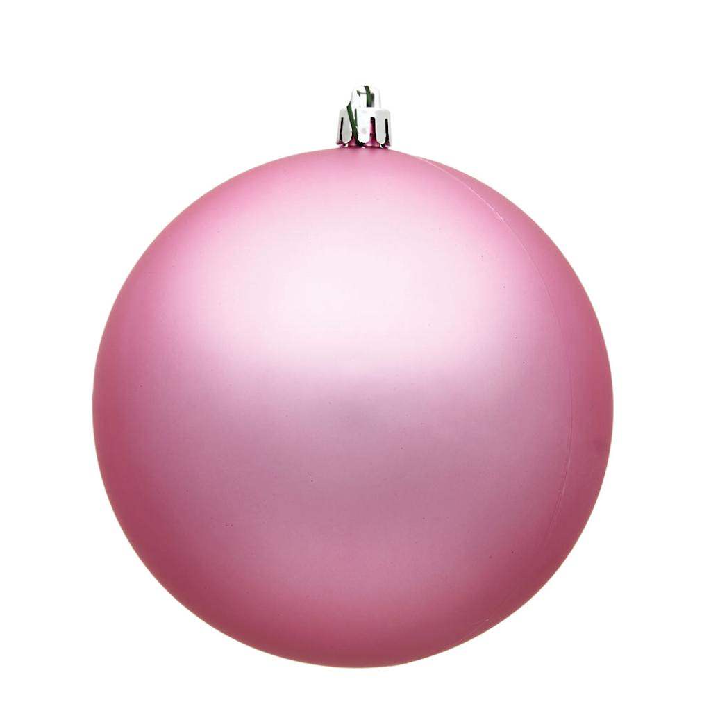 6" Pink Matte Ball Ornament (4 pack) 1