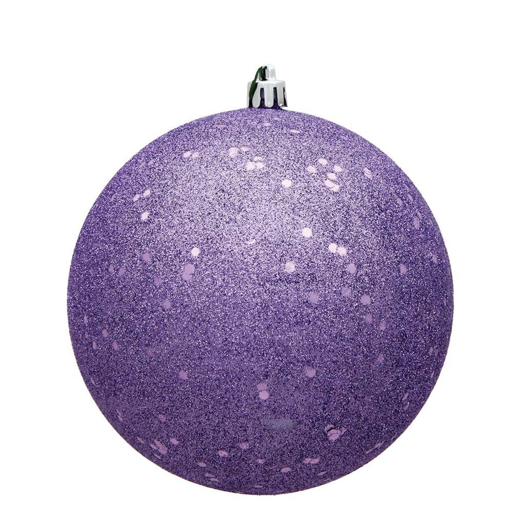 6" Lavender Sequin Ball Christmas Ornament (4 pack) 1
