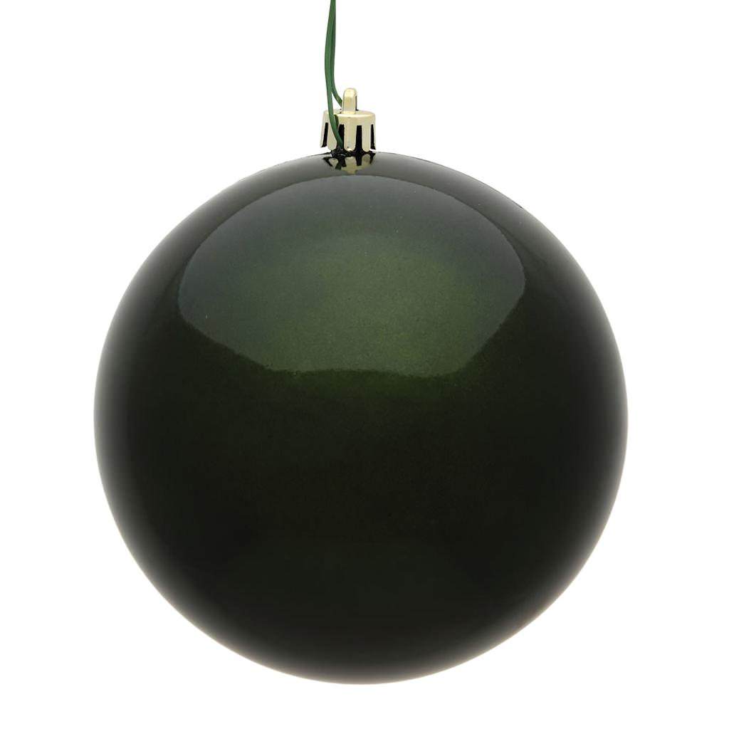 8" Moss Green Candy Ball Christmas Ornament 1
