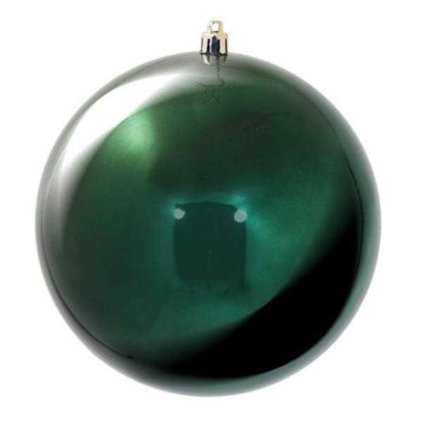 8" Midnight Green Shiny Ball Ornament 1