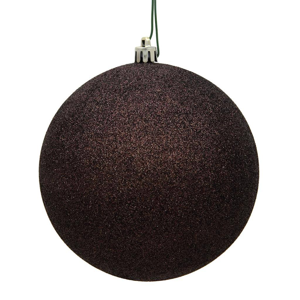 8" Chocolate Glitter Ball Ornament 1