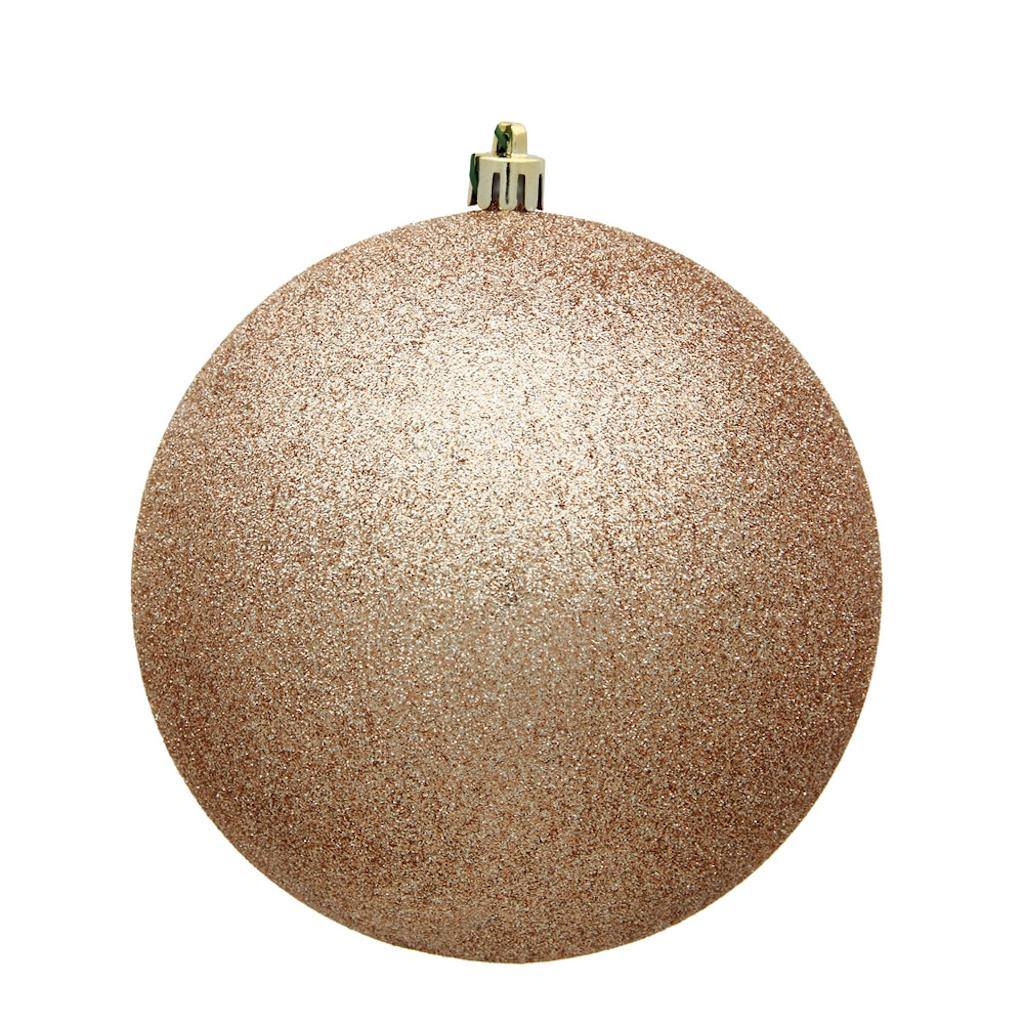 8" Cafe Latte Glitter Ball Ornament 1