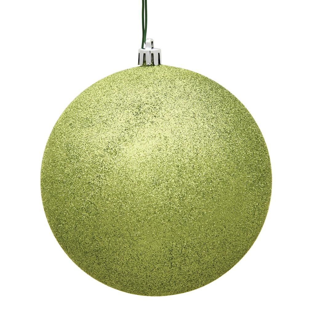 10" Lime Glitter Ball Christmas Ornament 1