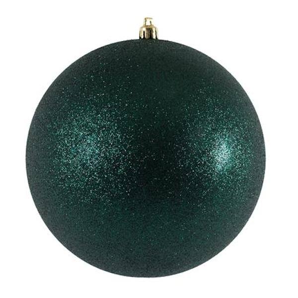 10" Midnight Green Glitter Ball Ornament 1