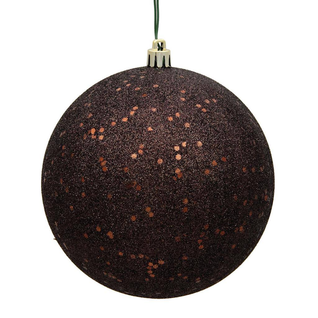 10" Chocolate Sequin Ball Christmas Ornament 1