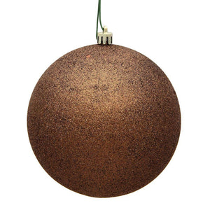 12" Mocha Glitter Finish Ball Ornament 1