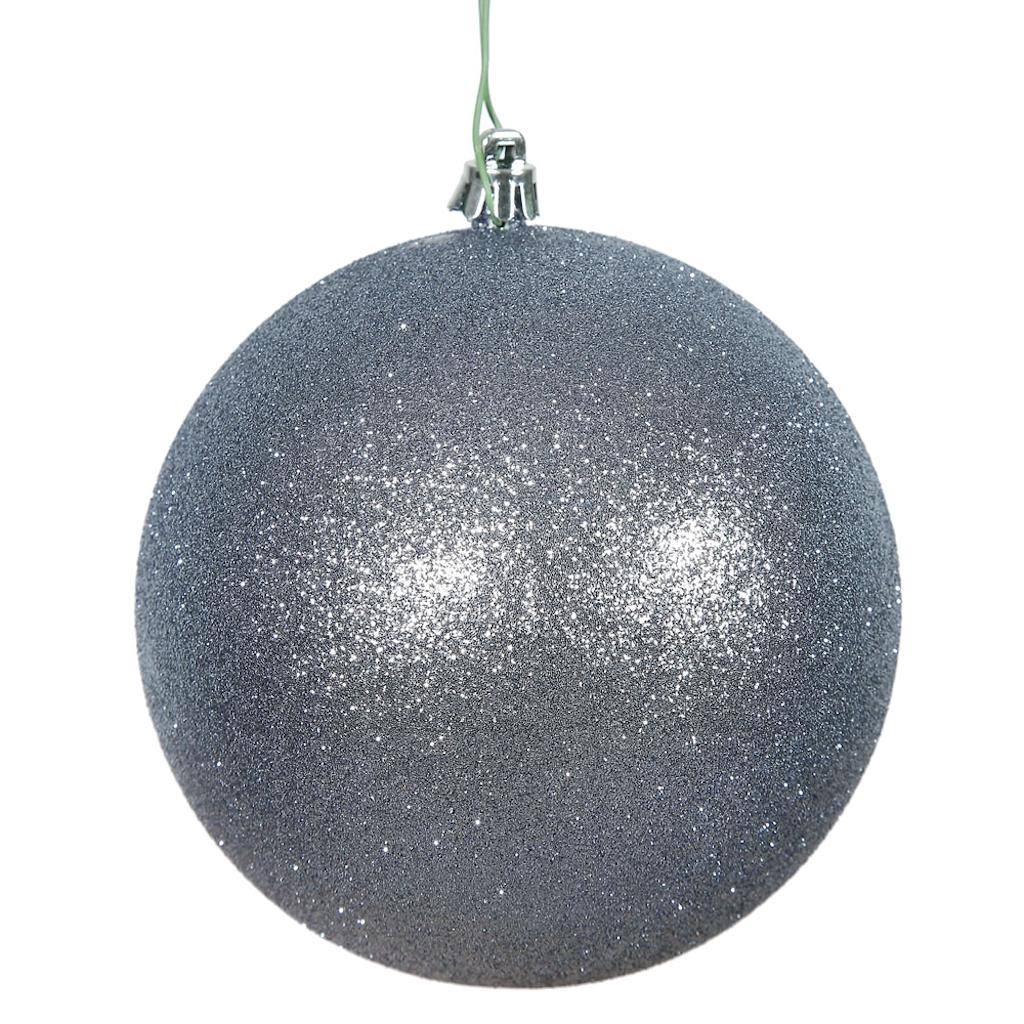 15.75" Pewter Glitter Ball Ornament 1