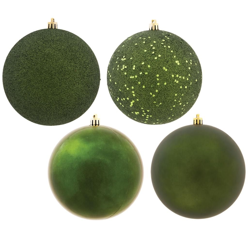 2.4" Moss Green 4-Finish Ball Ornament (60 pack) 1