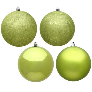 3" Lime 4 Assorted Finish Ball Ornament (32 pack) 1