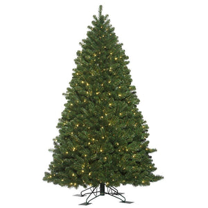 6.5' x 50" Artificial Oregon Fir 600 Warm White LED Lights 1
