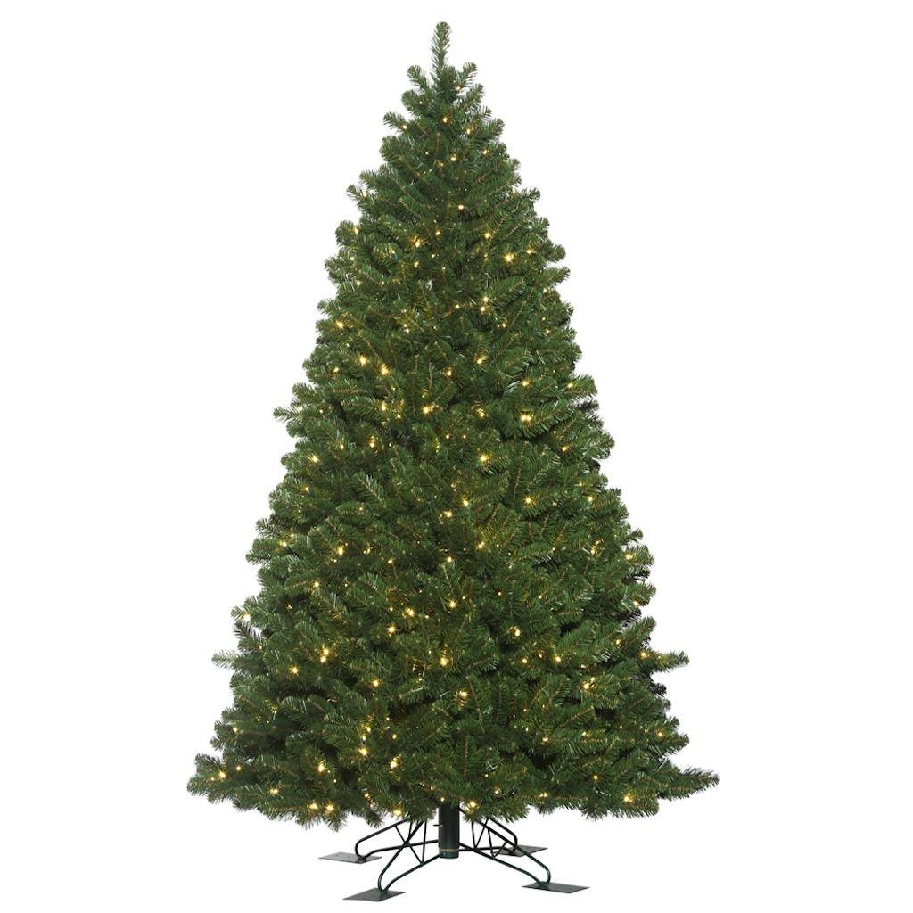 7.5' x 54" Artificial Oregon Fir 850 Warm White LED Lights 1