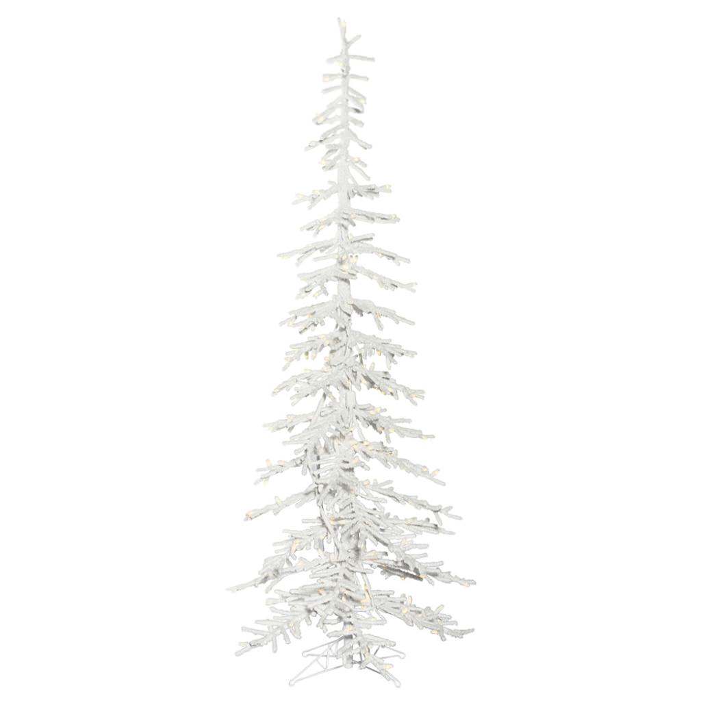 7.5' x 34" Artificial Flocked Kuna Pine Tree 250 Warm White LED Lights 1